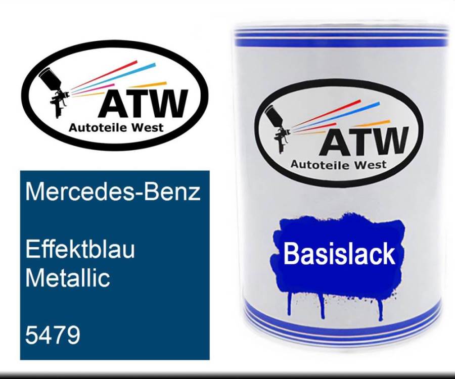 Mercedes-Benz, Effektblau Metallic, 5479: 500ml Lackdose, von ATW Autoteile West.